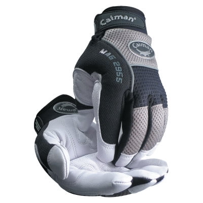 White Goat Grain Leather Palm Gloves White/Black/Gray 5 Pair X-Large White Goat Grain Leather Palm Gloves White/Black/Gray 5 Pair X-Large